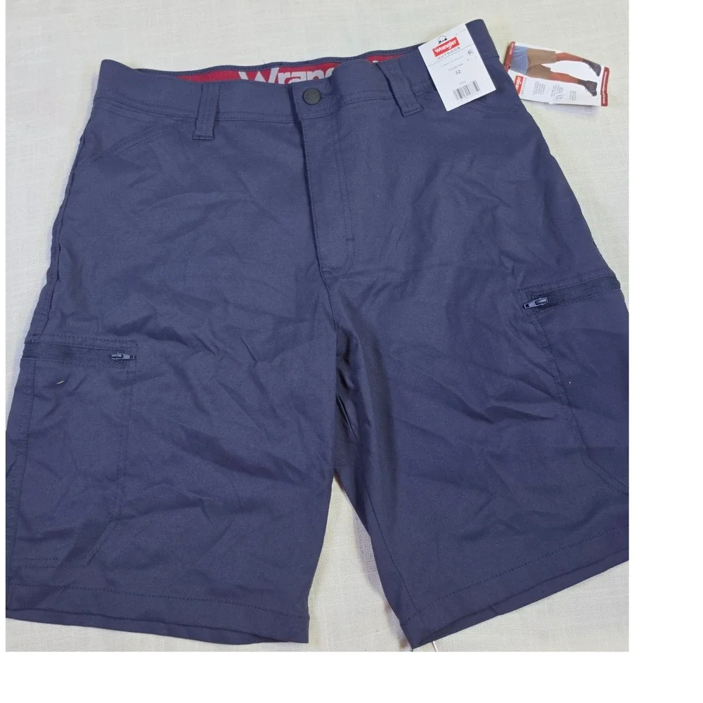 Wrangler Outdoor Mens Navy Blue Flex Cargo Shorts 112380764 Size 32